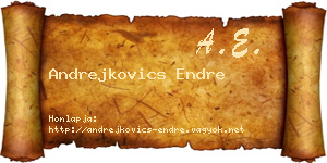 Andrejkovics Endre névjegykártya