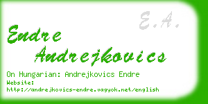 endre andrejkovics business card